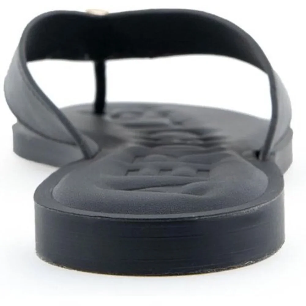 NIB Aerosoles Women’s Galen Flip-Flop – Black Faux Leather, Size 7M
